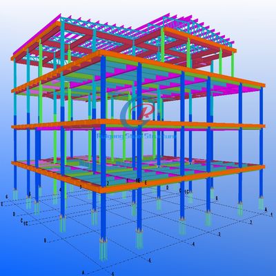 Modern Çok Katlı Çelik Bina Özel Çelik Yapı Atölyesi Fabrikası