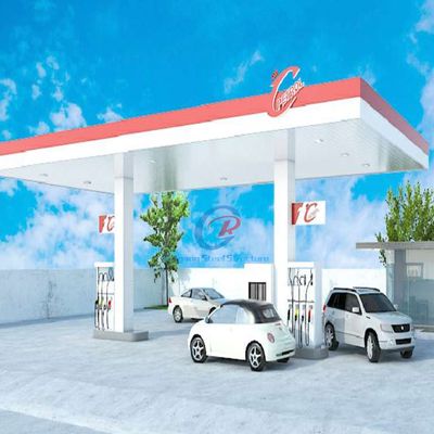 Modern Çelik Yapı Gaz İstasyonu Ön Yapılı Çelik Uzay Çubuğu
