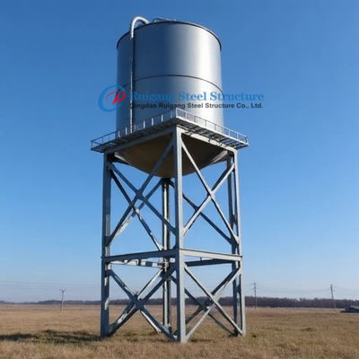 Yükseltilmiş Su Tankı Stand Kulesi 12m 100m3 Galvanizli Çelik Panel Su Tankı