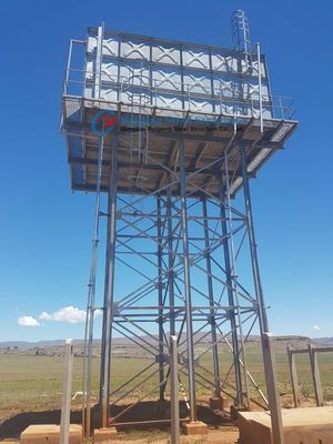 Özel Boyut ve Yükseklik Sıcak Dip Galvanizli Çelik Yapı Çerçeve Yükseltilmiş Su Tankı Stand Kulesi 10m