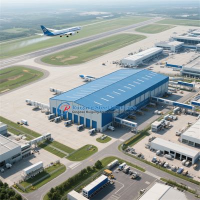 Prefabrik yangın geçirmez çelik yapı çerçevesi atölye deposu hangar binası