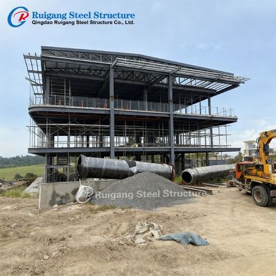 Rüzgar Yükü 300 km/sa'e Kadar Dayanıklı Prefabrik Çelik Bina, Sıcak Daldırma Galvanizli ve Q355/Q235 Çelik Kalitesi